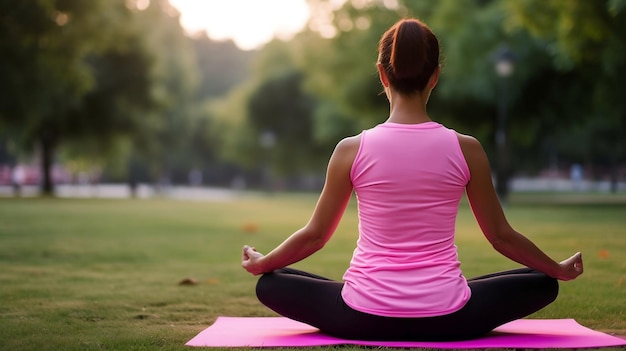 Empowering Wellness A Woman's Pink Tribute to Breast Cancer Awareness Through Yoga