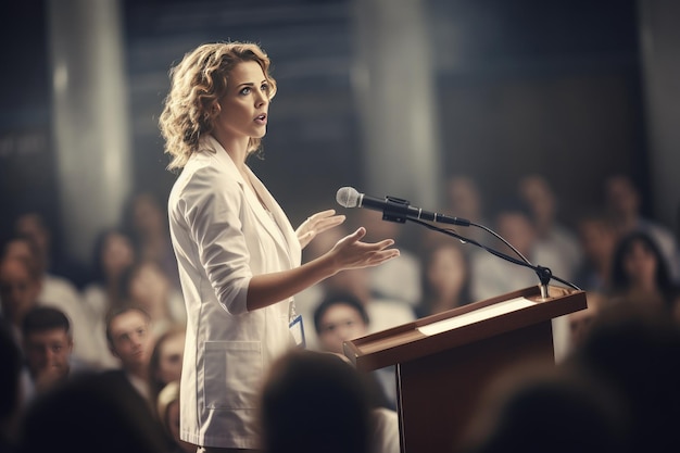 Empowering Women in Medicine Inspirerende toespraak van een vrouwelijke arts op een medisch congres