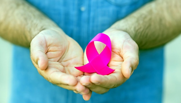 Empowerment in focus closeup of palms with pink ribbon free photo symbol of support breast cancer awareness strength and hope visual message