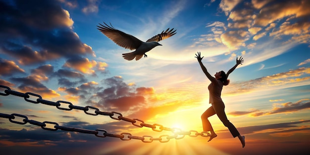 Photo empowerment and independence concept image for creative projects