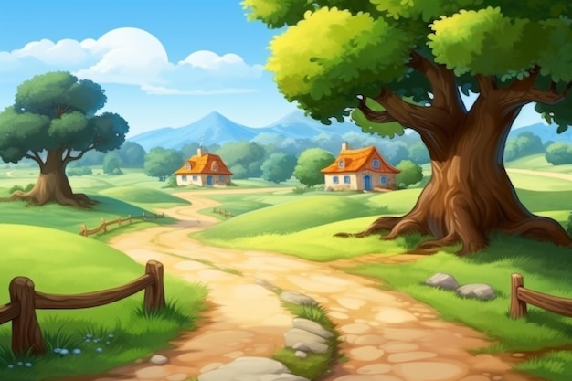 empty 3D cartoon background wallpaper for kids and animation