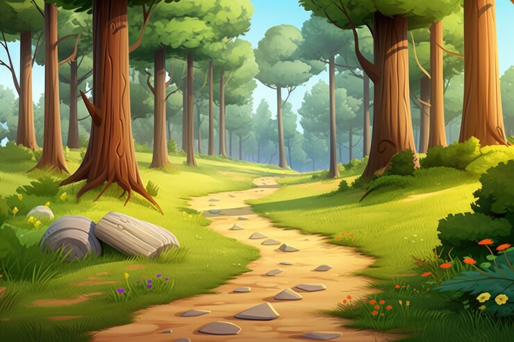 Photo empty 3d cartoon background wallpaper for kids and animation