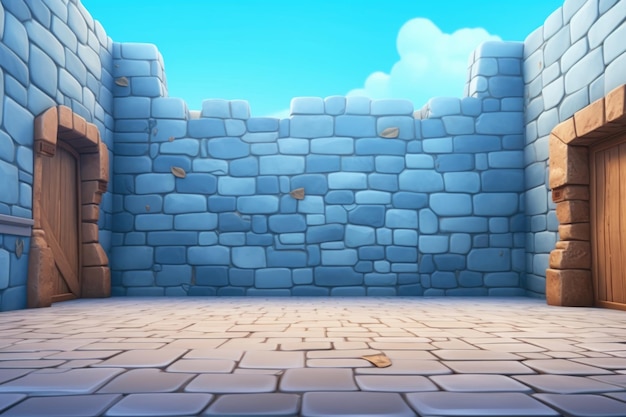 empty 3D cartoon background wallpaper for kids and animation