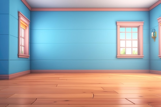 empty 3D cartoon background wallpaper for kids and animation