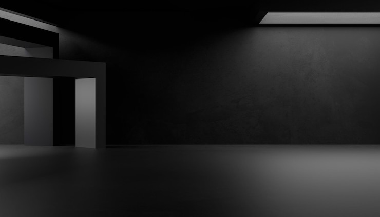 Photo empty abstract industrial concrete interior concrete floor and dark room 3d illustration
