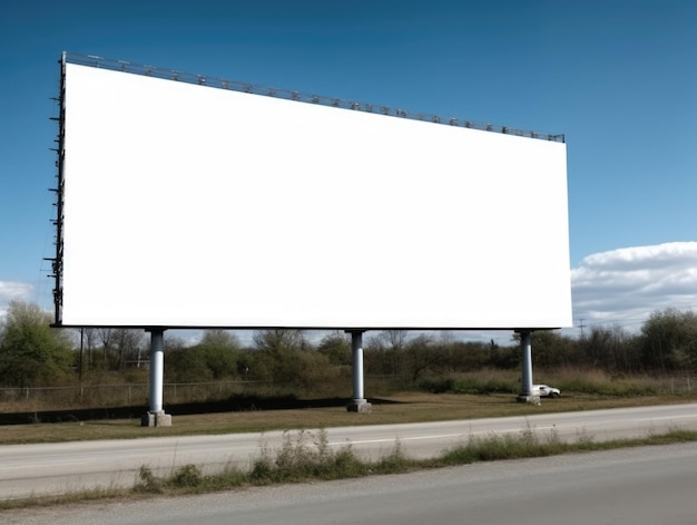 Empty advertising space left blank on large billboards in the street Blank big billboard white LED