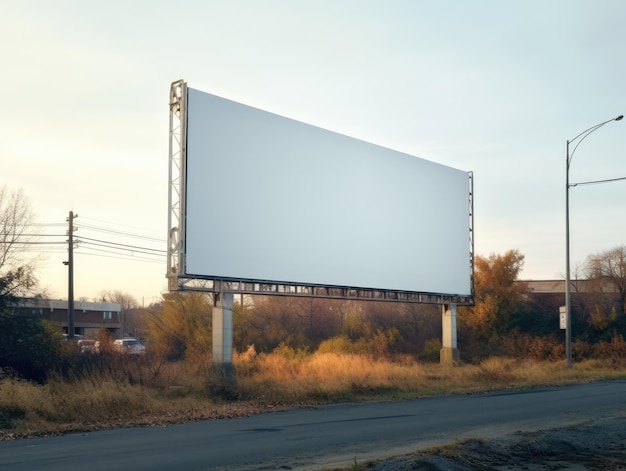 Empty advertising space left blank on large billboards in the street Blank big billboard white LED