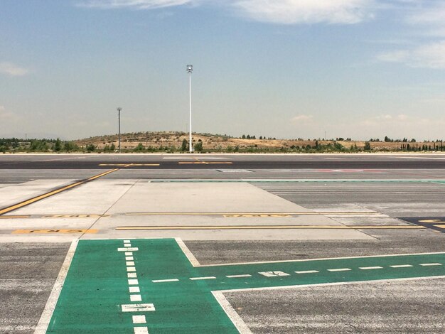 Empty airfield against sky