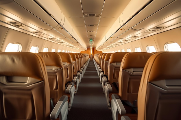 empty airplane interior view