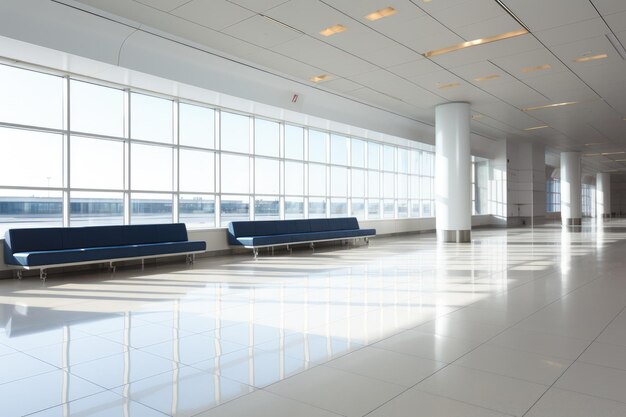 Photo empty airport passenger hall background concept generative ai