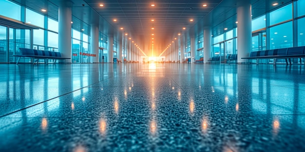 An empty airport terminal