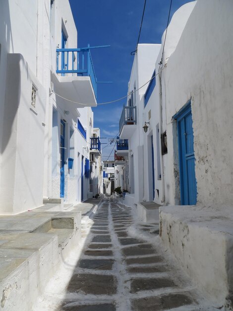 Empty alley amidst buildings in city