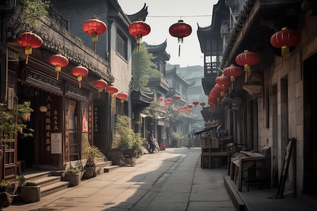 empty alley street in china