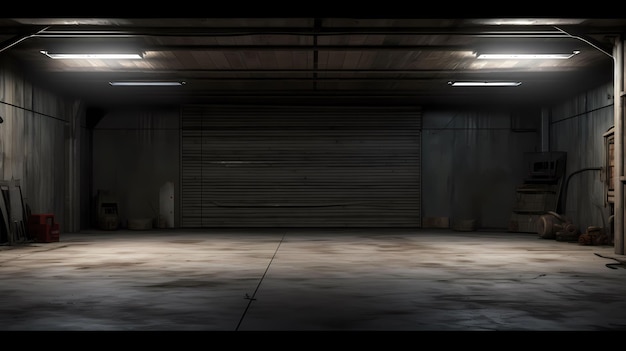 empty architecture garage floor background concrete construction modern wall design room