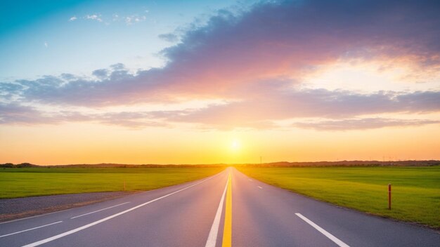 Empty asphalt road