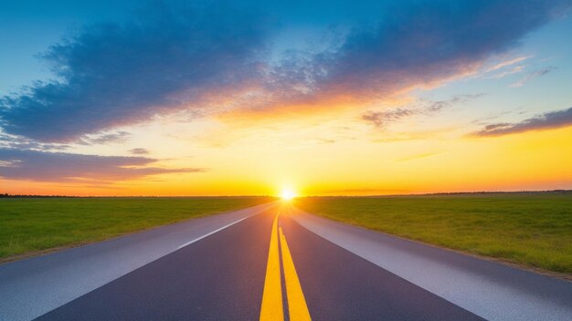 写真 空のアスファルト道路