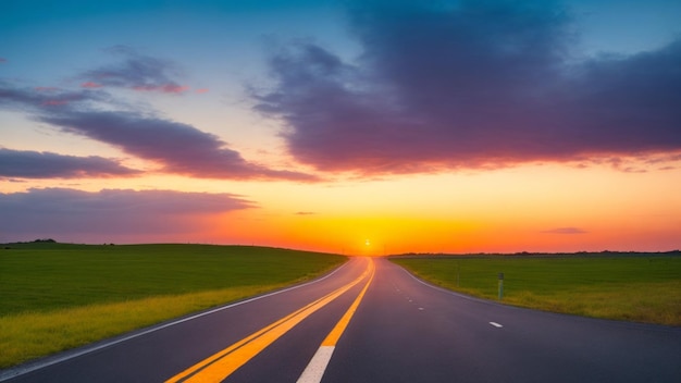 空のアスファルト道路