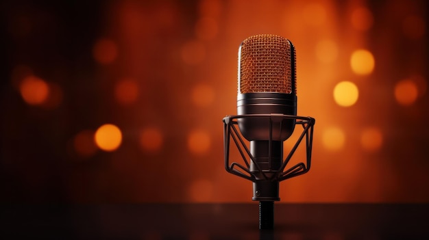 Empty background with microphone