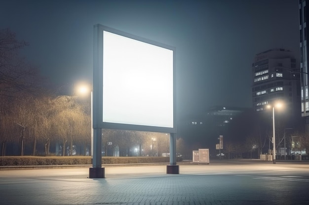 Empty banner on the street Illustration AI GenerativexA