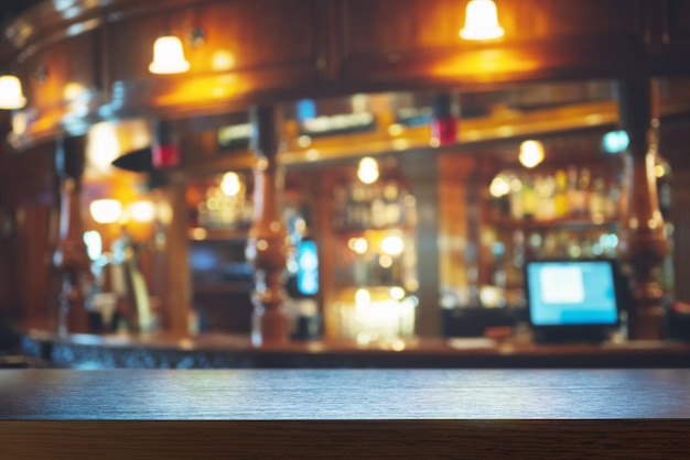 Empty bar counter