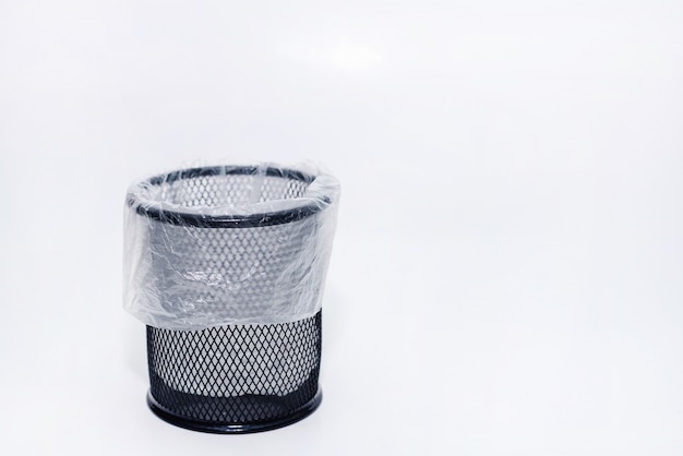 Empty basket on white, stationery