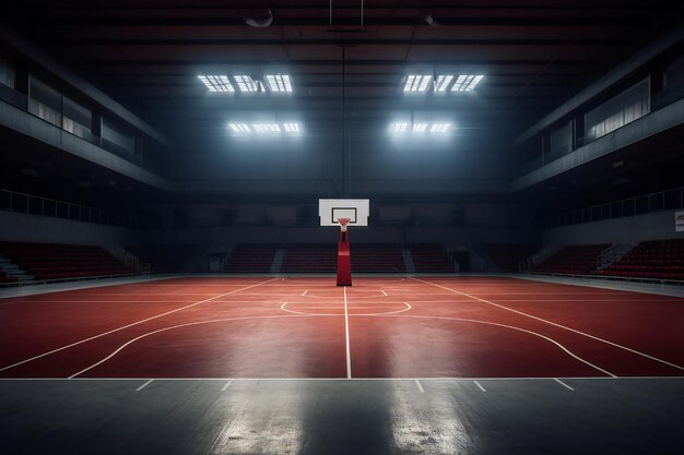 Empty basketball game court background