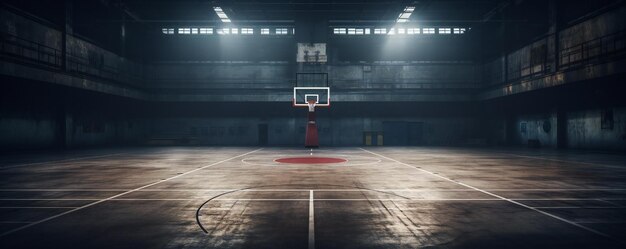 Empty basketball game court background