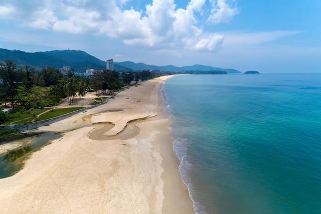 Empty beach at Karon beach Phuket Thailand