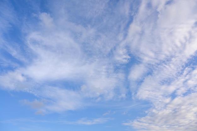 Empty beautiful blue sky sky with white clouds in the daytime The background image is an empty sky.