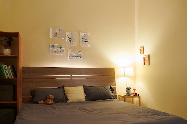 Empty bedroom of preteen boy