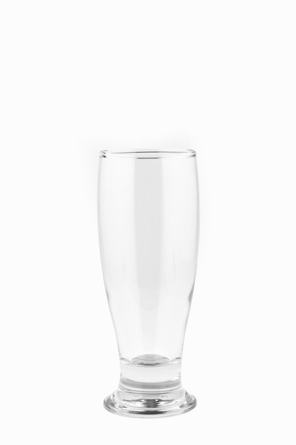 Empty beer glass isolated on white background