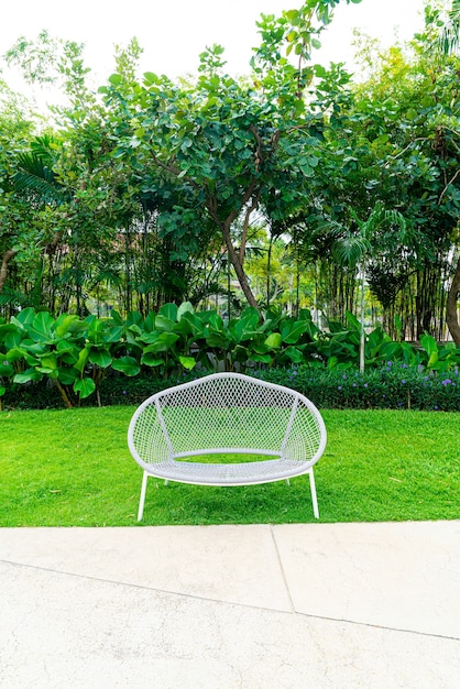 empty bench decoration in garden park