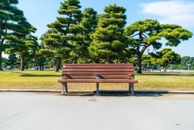 Photo empty bench in park against sky