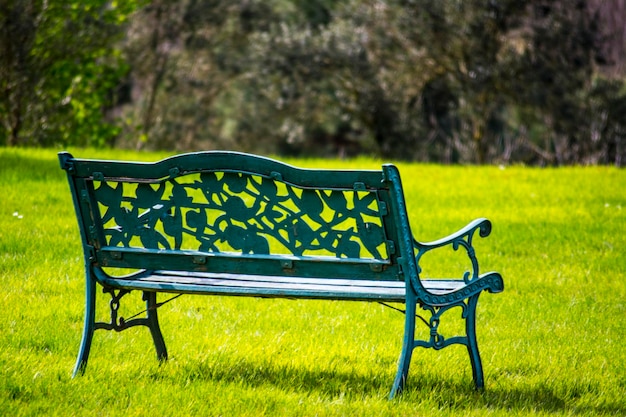 Empty bench in park