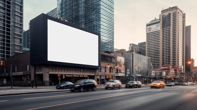 Empty billboard on the building Generative AI