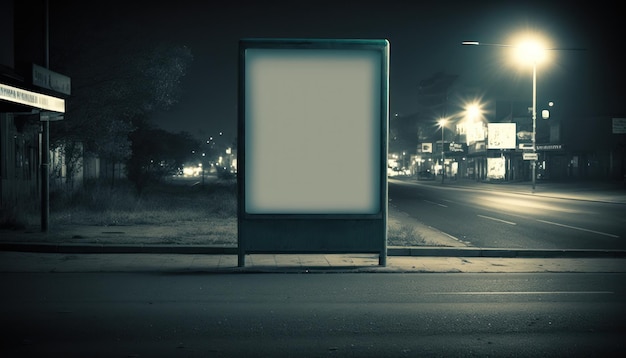 Empty billboard in the city