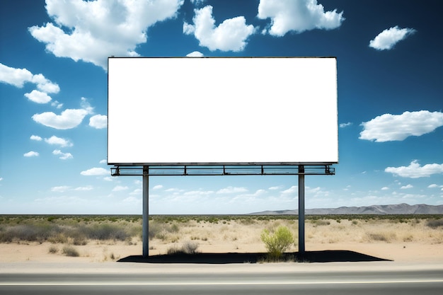 Photo empty billboard on highway in daytime in summer front view billboard mockup blank ad placard