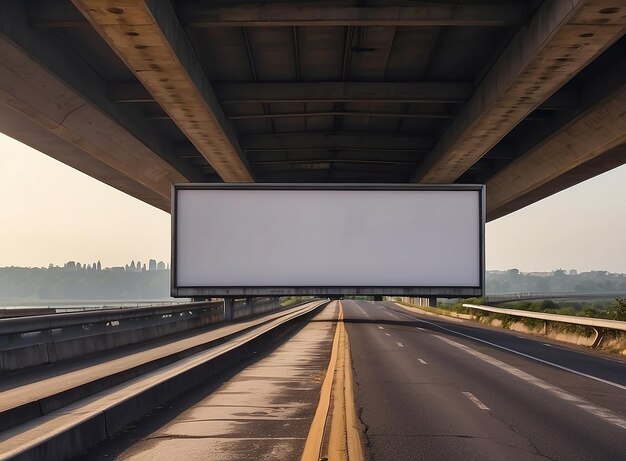 Photo empty billboard on the road