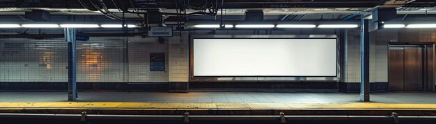 Photo empty billboard in a subway station