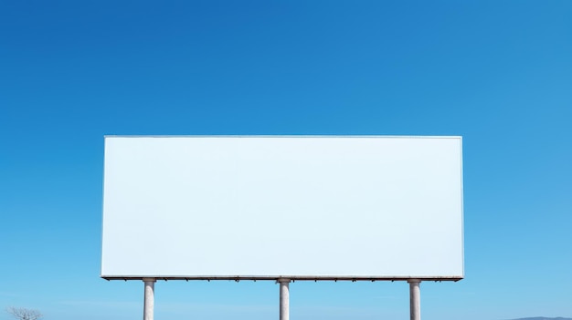 Empty billboard on sunny clear blue sky ai generated illustration