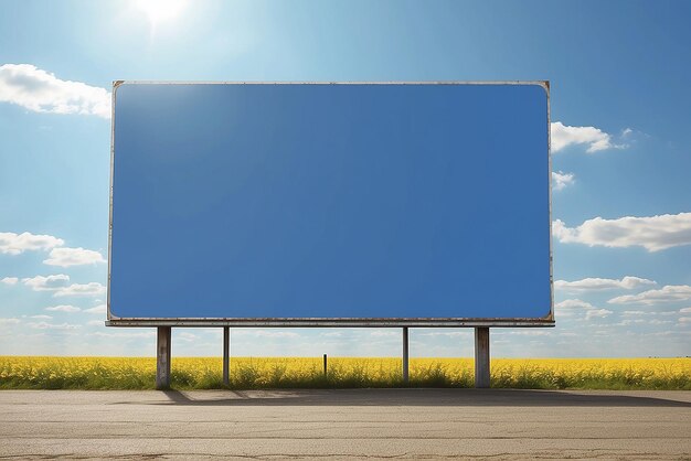 Photo empty billboard under sunny sky