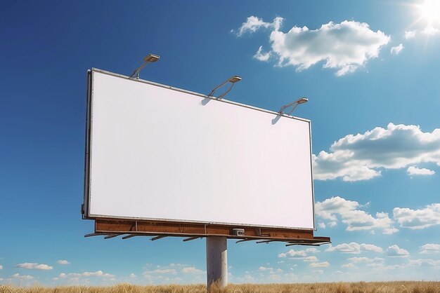 Photo empty billboard under sunny sky