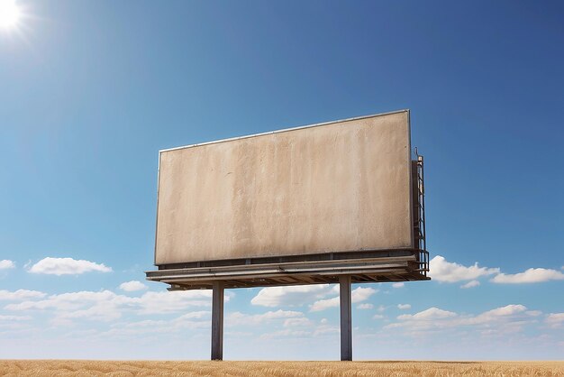 Photo empty billboard under sunny sky