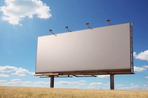 Photo empty billboard under sunny sky