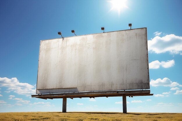 Photo empty billboard under sunny sky