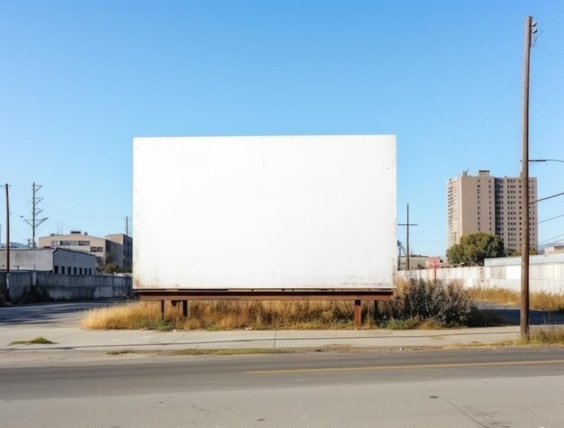 empty billboard on urban street side