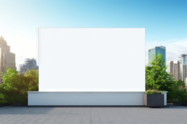 Photo empty billboard with copy space mock up of blank white street poster outdoor info banner