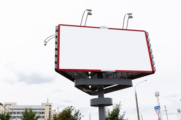 Empty billboard with red frame