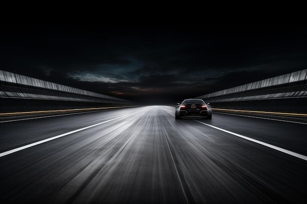 Empty black asphalt road and dark street background for displaying product wall decor or advertising