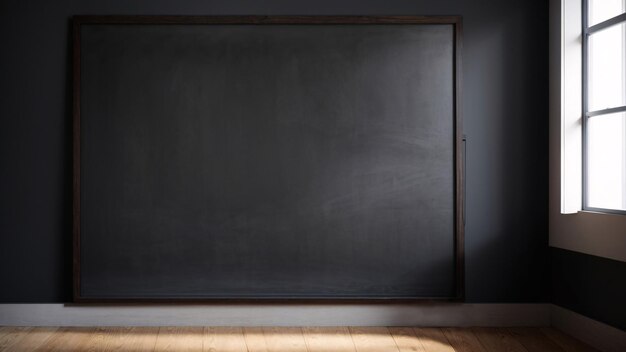 Empty Black Chalkboard in An Empty Room